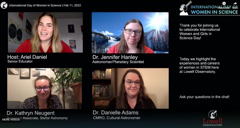 screenshot of the online event: four women discussing