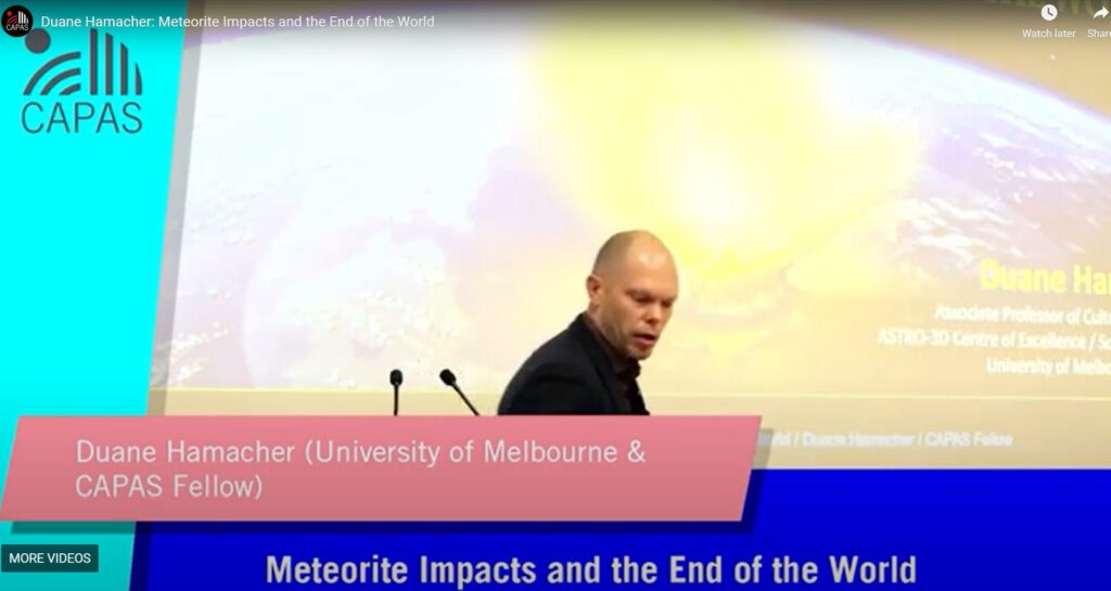 title of talk (Meteorite Impacts and the End of the World)
