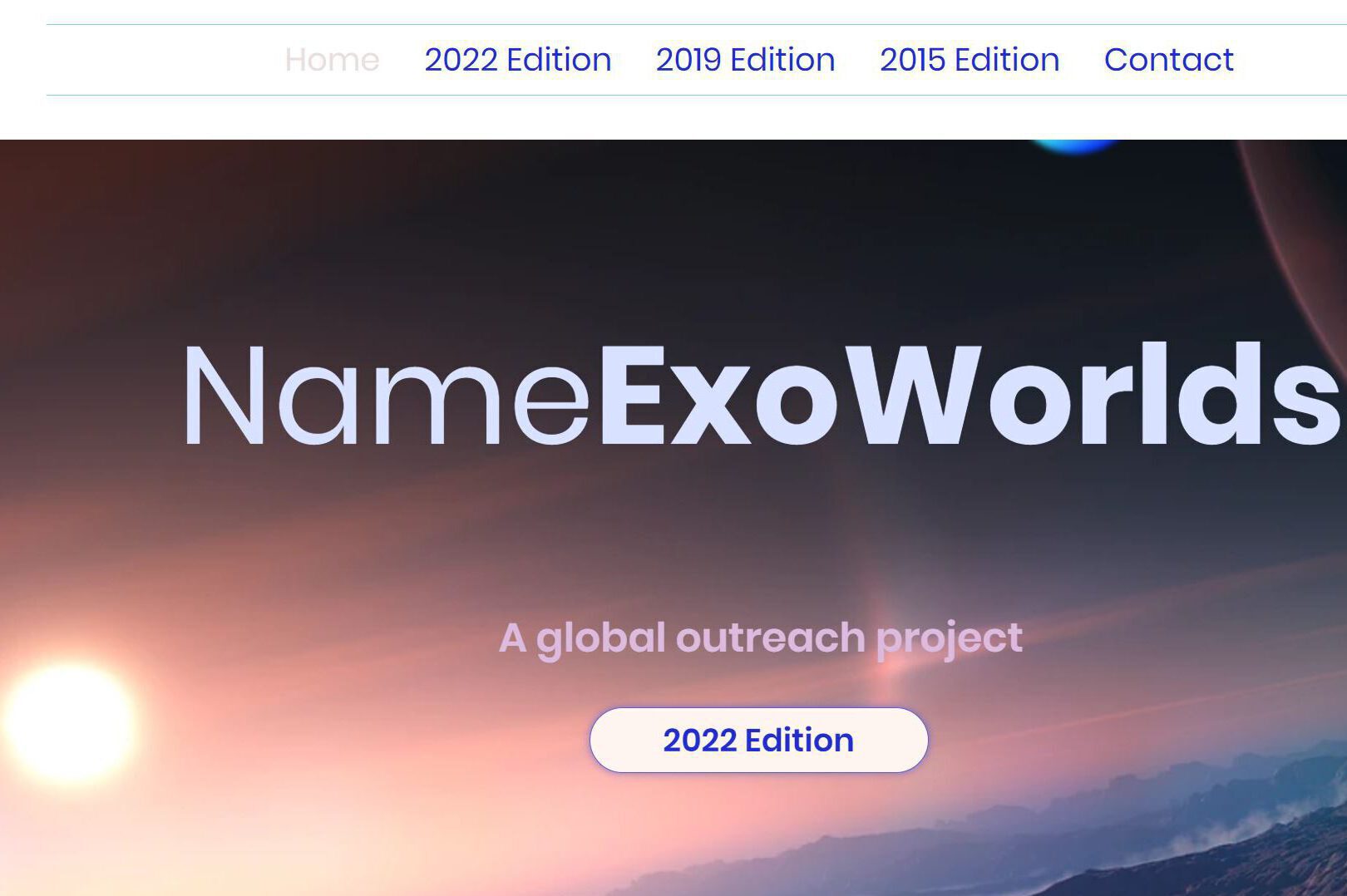 title image of the NameExoWorlds campaigns
